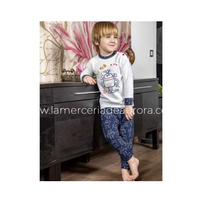 Pijama largo polar infantil "Robots" 2624 de Muslher