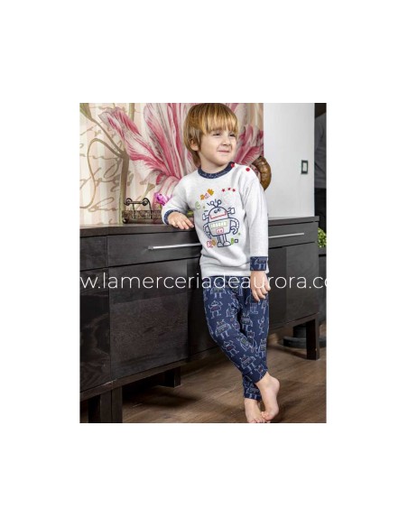 Pijama largo polar infantil "Robots" 2624 de Muslher