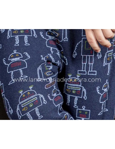 Pijama largo polar infantil "Robots" 2624 de...