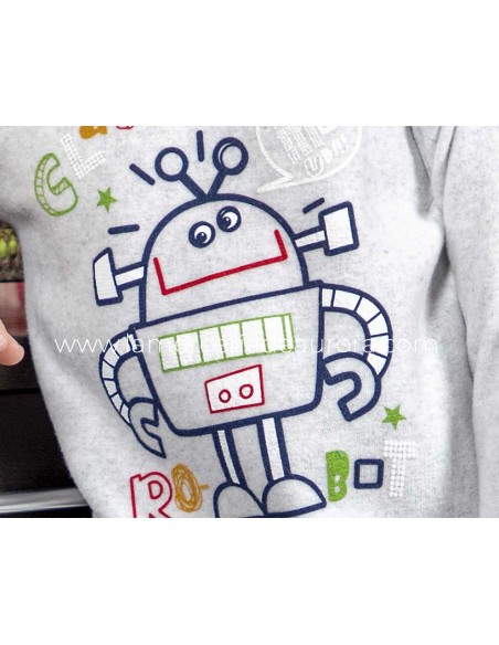Pijama largo polar infantil "Robots" 2624 de Muslher