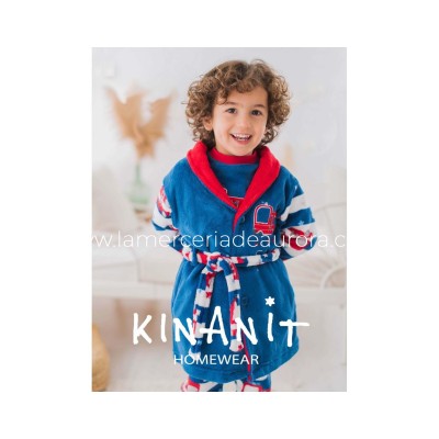 Bata infantil coralina abotonada "Fire car" de Kinanit