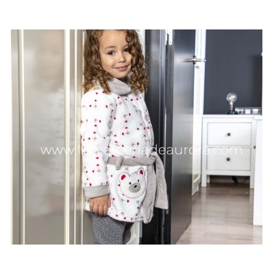 Bata infantil coralina abotonada "Ositos" 8419 de Muslher