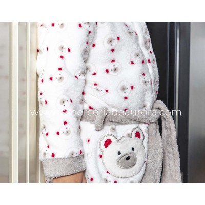 Bata infantil coralina abotonada "Ositos" 8419 de Muslher 2