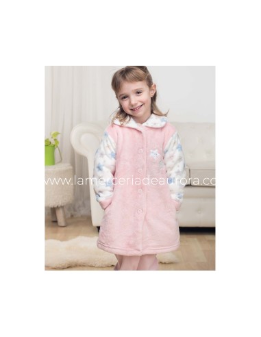 Bata infantil coralina abotonada "The little...