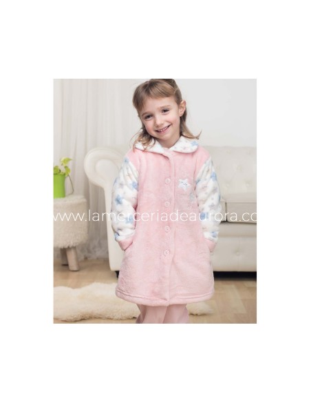 Bata infantil coralina abotonada "The little star" de Kinanit