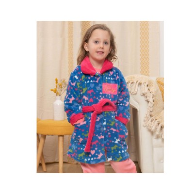 Bata infantil coralina abotonada "Little princess" de...