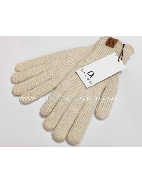 Guantes señora punto canalé Don Algodón - CRUDO