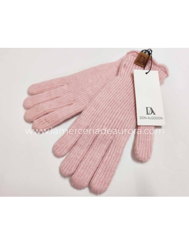 Guantes señora punto canalé Don Algodón - ROSA