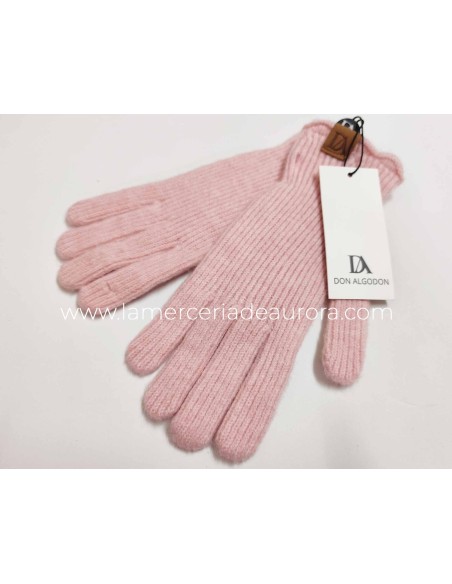 Guantes señora punto canalé Don Algodón - ROSA