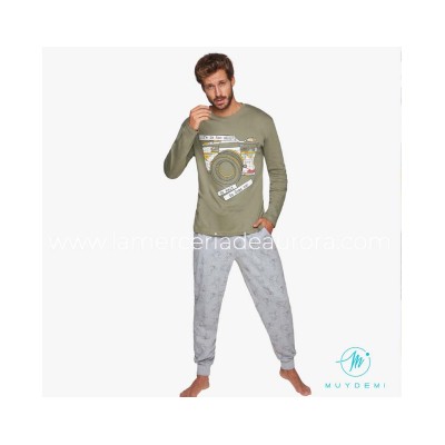 Pijama largo interlock hombre 330026 de Muydemi