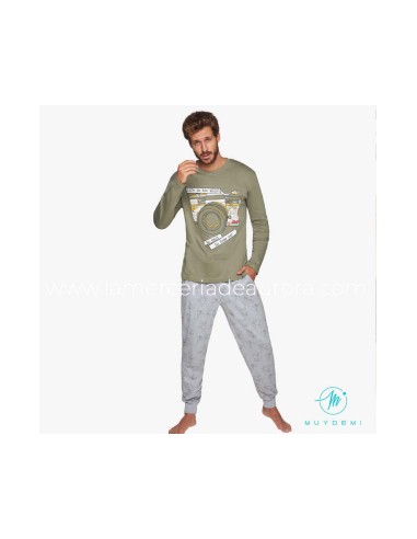 Pijama largo interlock hombre 330026 de Muydemi