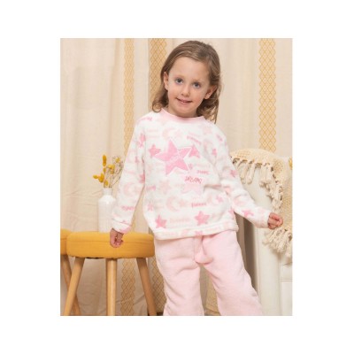 Pijama largo infantil coralina "Sweet dreams" de Kinanit