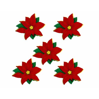 Botones decorativos Red Poinsettias (5 piezas) de Dress it up