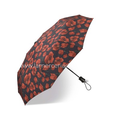 Paraguas plegable apertura automática "Flores rojas fondo... 2