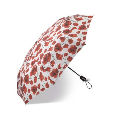 Paraguas plegable apertura automática "Flores rojas fondo... 2