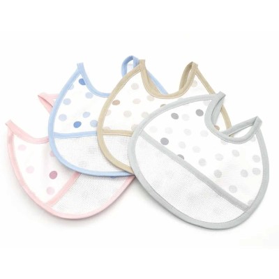 Babero piqué acolchado redondo para bordar "Lunares" - 4...