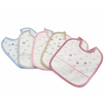 Babero piqué acolchado para bordar "Lunares" - 4 colores