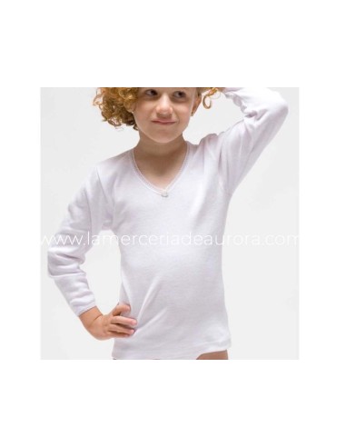 Camiseta interior termal sin costuras niña...