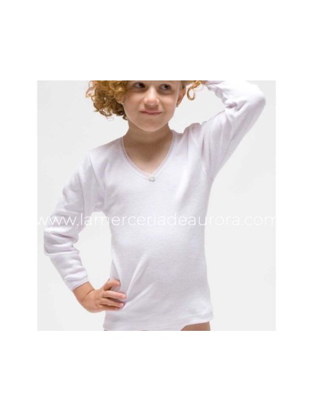 Camiseta interior termal sin costuras niña manga larga 365 de Rapife