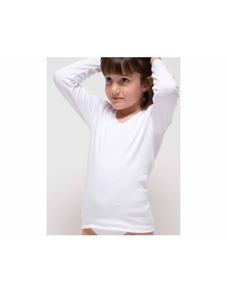 Camiseta interior algodón sin costuras niña manga larga 2320 de Rapife