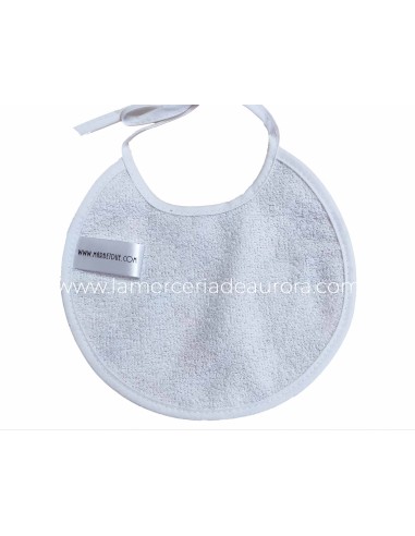 Babero redondo para bordar "Animales" de Marbet - DETALLE TRASERO