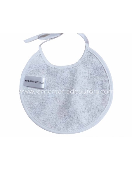 Babero redondo para bordar "Animales" de Marbet - DETALLE TRASERO