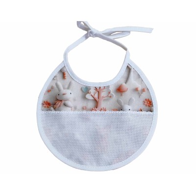 Babero redondo para bordar "Animales" de Marbet