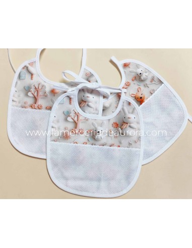 Babero para bordar "Animales" de Marbet - DETALLE