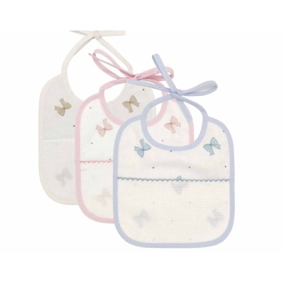 Babero para bordar "Lazos" de Marbet - 3 colores