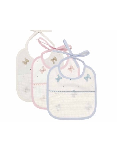 Babero para bordar "Lazos" de Marbet - 3 colores