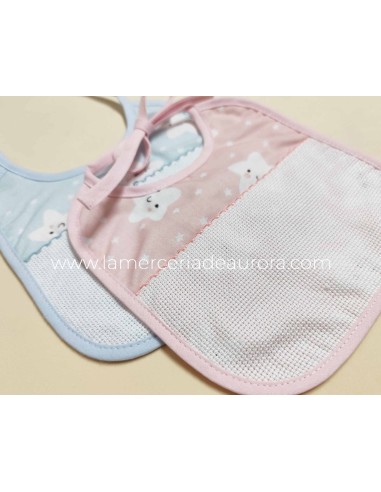 Babero para bordar "Estrellas felices" de Marbet - DETALLE