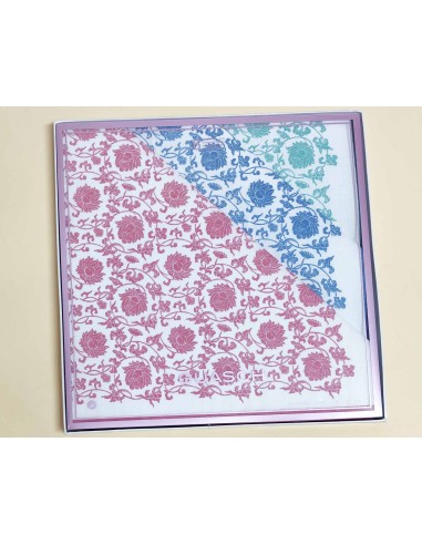 Estuche pañuelos mujer "Flores vintage" (6 uds)...