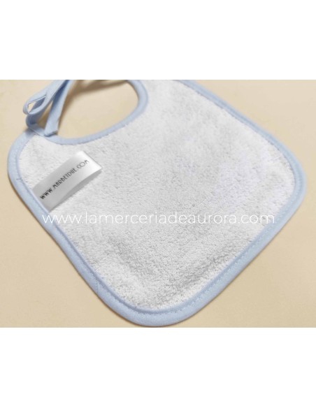 Babero para bordar "Ositos y lunas" de Marbet - DETALLE TRASERO