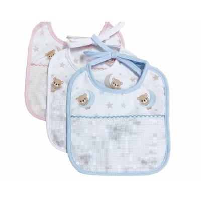 Babero para bordar "Ositos y lunas" de Marbet