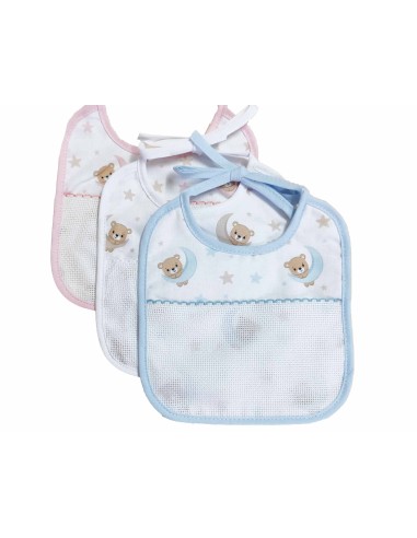 Babero para bordar "Ositos y lunas" de Marbet