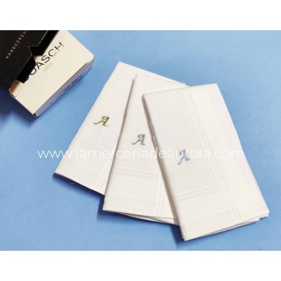 Estuche pañuelos caballero "Inicial bordada" de Guasch 2