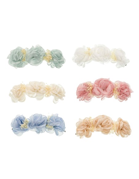 Tocado "3 flores tul y gypsophila paniculata" de Siena complementos