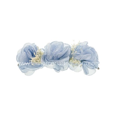 Tocado "3 flores tul y gypsophila paniculata" de Siena complementos 2