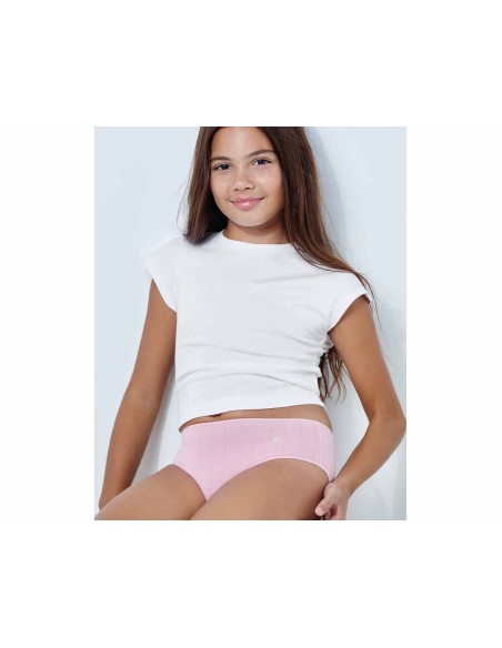 Braga niña algodón canalé invisible (2 uds) 20170 de Don Algodón