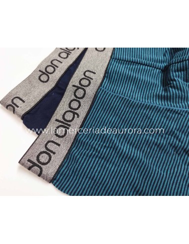 Pack bóxer PB03 - LISO MARINO y RAYAS VERDE