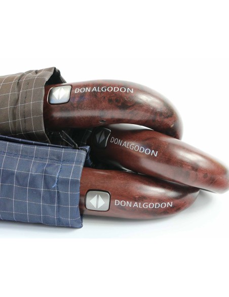 Paraguas plegable apertura automática "Hilo urbano negro" de Don Algodón