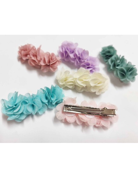 Pinza pico-pato "3 flores bambula" de Siena complementos - varios colores