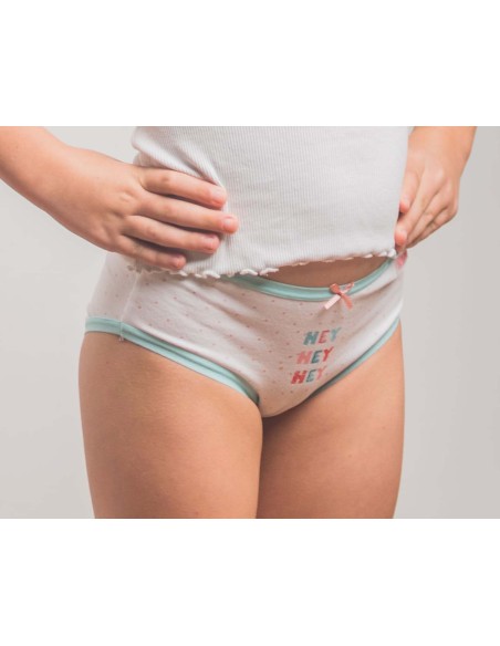 Bragas algodón niña "Hey, hey, hey" (pack 2 uds) de Kehat