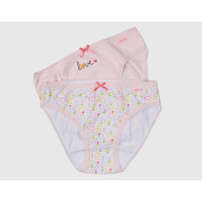 Bragas algodón niña "Love" (pack 2 uds) de Kehat
