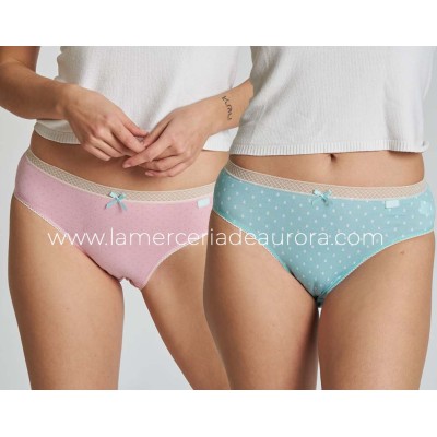 Braga midi mujer algodón "Tulipanes y topos" (pack 2 uds)...