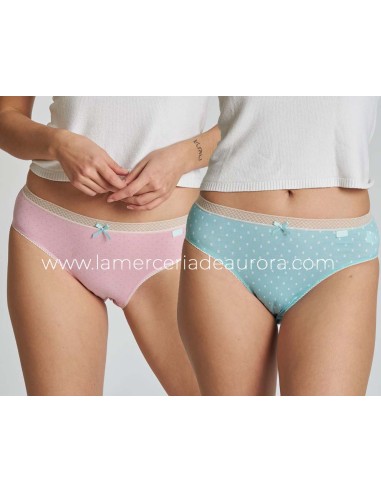 Braga midi mujer algodón "Tulipanes y topos"...