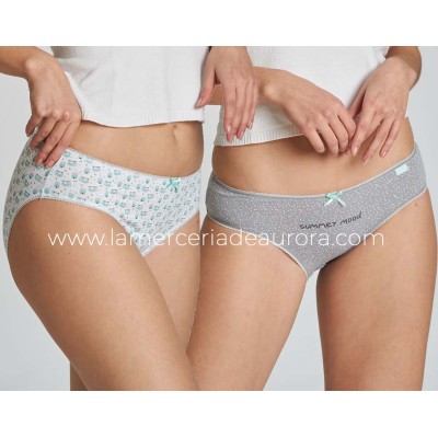 Braga midi mujer algodón 4245/2-5 (pack 2 uds) de Kehat