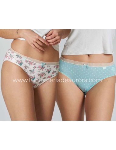 Braga midi mujer algodón Flores...