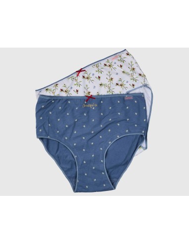 Braga alta mujer algodón "Beautiful" (pack 2...