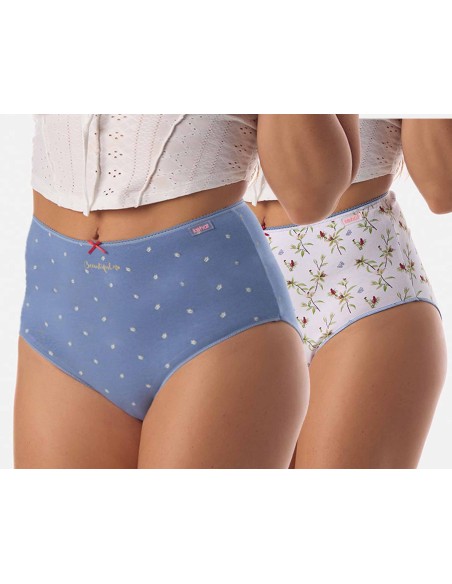 Braga alta mujer algodón "Beautiful" (pack 2 uds) 4265 de Kehat
